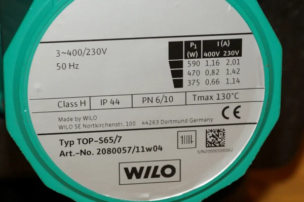 Wilo TOP S65/7 Heizkreispumpe – Bild 5