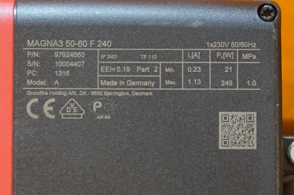 Grundfos Magna 3 50-60 F Heizungspumpe UNBENUTZT – Bild 11