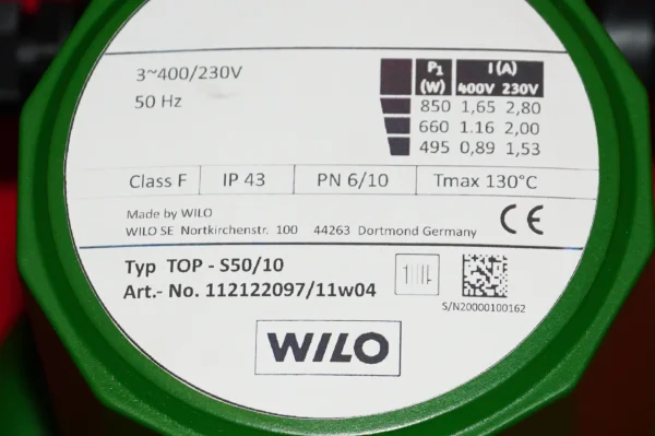 Wilo TOP S50/10 Heizkreispumpe 400/230V UNBENUTZT – Bild 6