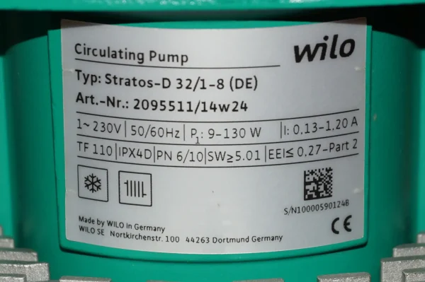 Wilo Stratos D 32 /1-8 Hocheffizienzpumpe Doppelpumpe – Bild 17
