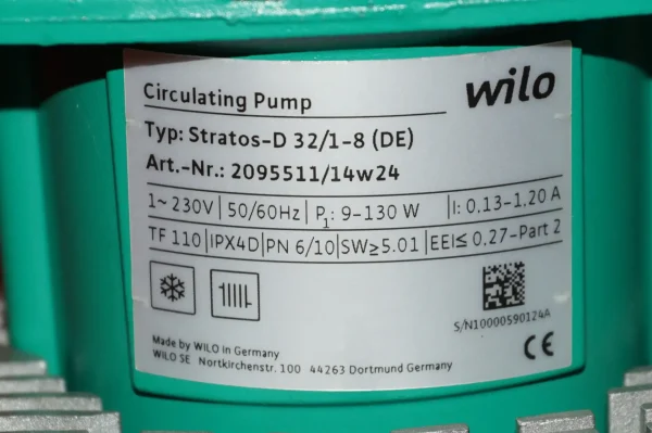 Wilo Stratos D 32 /1-8 Hocheffizienzpumpe Doppelpumpe – Bild 16