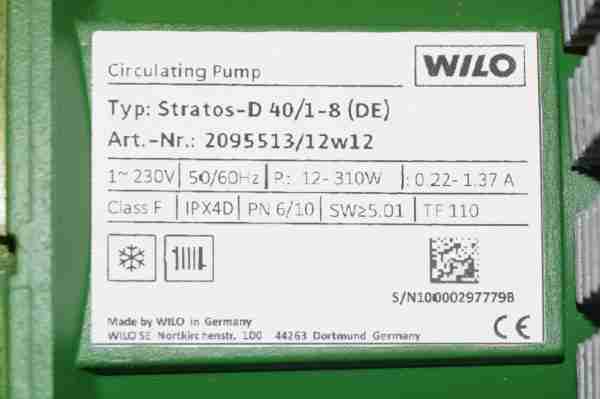 Wilo Stratos D 40/1-8 Hocheffizienz - Doppelpumpe – Bild 13