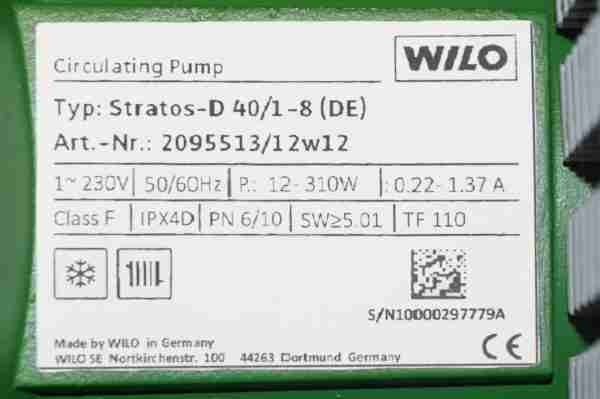 Wilo Stratos D 40/1-8 Hocheffizienz - Doppelpumpe – Bild 14