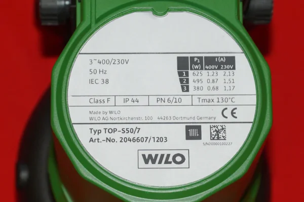 Wilo TOP S50/7 Heizkreispumpe 400/230V ~ – Bild 6