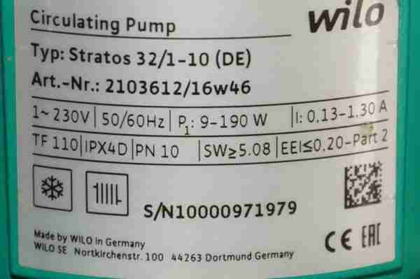 Wilo Stratos 32 /1-10 Heizkreispumpe – Bild 8