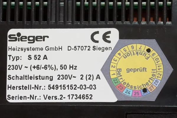 Sieger S 52A Kesselregelung – Bild 6